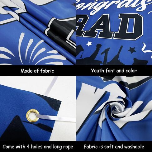 خلفية التخرج 2024، لافتة التخرج باللونين الأسود والذهبي، خلفية لافتة تهنئة التخرج لزينة التخرج فئة 2024، ديكورات حفلات التخرج لحفلة التخرج في المدرسة الجامعية 71 × 43 بوصة in Kuwait