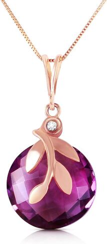 Galaxy Gold GG 5.32 ct 14k Solid White Rose Yellow Gold Necklace Checkerboard Cut Purple Amethyst Diamond 3211 in Saudi Arabia