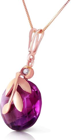 Galaxy Gold GG 5.32 ct 14k Solid White Rose Yellow Gold Necklace Checkerboard Cut Purple Amethyst Diamond 3211 in Saudi Arabia
