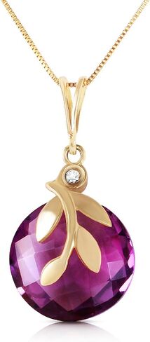 Galaxy Gold GG 5.32 ct 14k Solid White Rose Yellow Gold Necklace Checkerboard Cut Purple Amethyst Diamond 3211 in Saudi Arabia