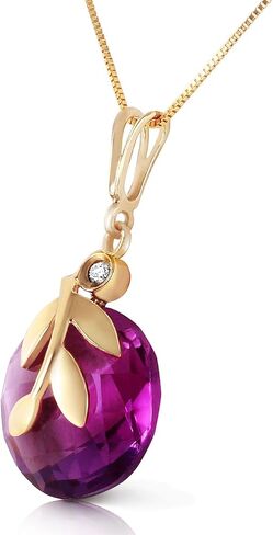 Galaxy Gold GG 5.32 ct 14k Solid White Rose Yellow Gold Necklace Checkerboard Cut Purple Amethyst Diamond 3211 in Saudi Arabia