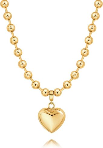 POTESSA 18K Gold Plated Pendant Necklace Medallion Coin Heart Y Shaped Chain Toggle Necklace for Women Jewelry in Kuwait