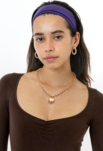 POTESSA 18K Gold Plated Pendant Necklace Medallion Coin Heart Y Shaped Chain Toggle Necklace for Women Jewelry in Kuwait