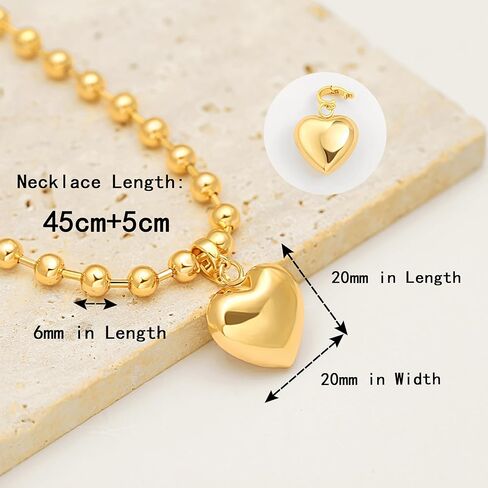 POTESSA 18K Gold Plated Pendant Necklace Medallion Coin Heart Y Shaped Chain Toggle Necklace for Women Jewelry in Kuwait