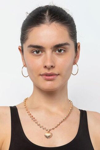 POTESSA 18K Gold Plated Pendant Necklace Medallion Coin Heart Y Shaped Chain Toggle Necklace for Women Jewelry in Kuwait