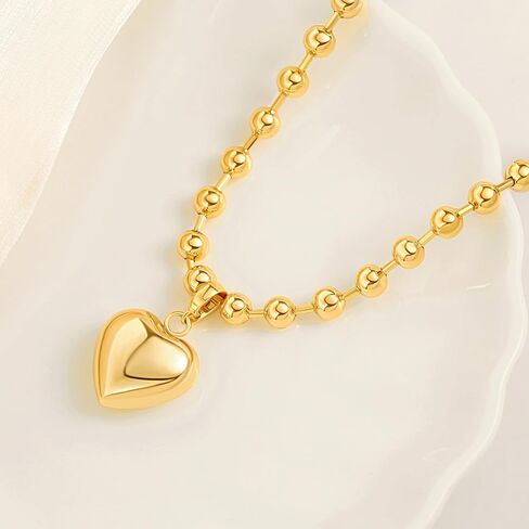 POTESSA 18K Gold Plated Pendant Necklace Medallion Coin Heart Y Shaped Chain Toggle Necklace for Women Jewelry in Kuwait