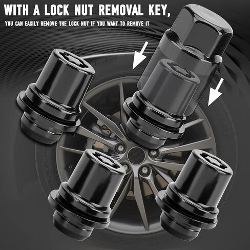 Wheel Lock Lug Nut Set M12 x 1.5 Anti Theft Fit Toyota Camry Tacoma Corolla Highlander Avalon RAV4 Sienna Venza Celica Prius Matrix CHR Mirai Lexus RX350 IS250 ES350 NX200T Replace 00276-00900 in Kuwait