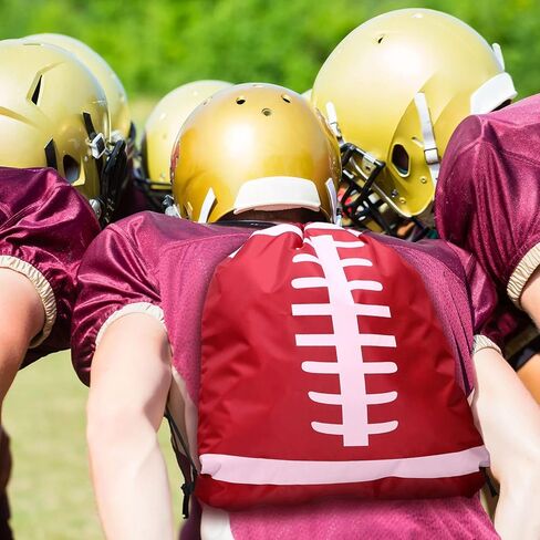 Shappy Soccer Drawstring Backpack, 6 Pieces, 17.2in x 13in, Polyester, Yellow, Lightweight, Foldable, Sport, Gym, Travel, School, Soccer Style, Unisex, Ages 6+, 22L in Kuwait