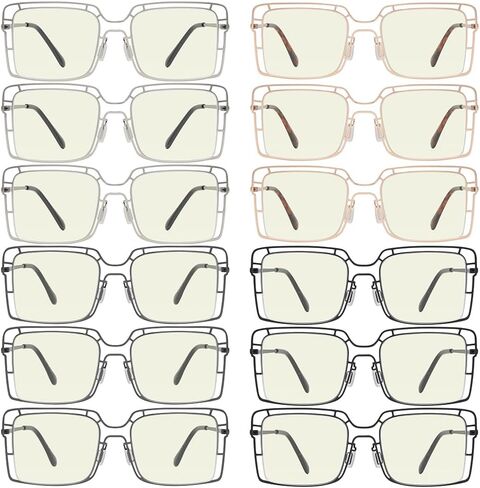 Blue Light Reading Glasses With Spring Hinges, 12-Pack Rectangular Readers For Women, Two Tone Design in Saudi Arabia