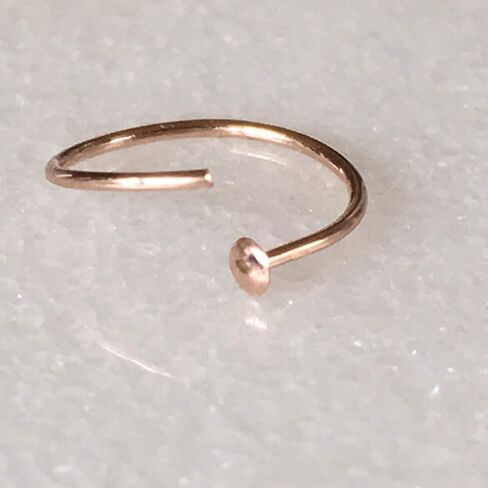 Delicate 24 g Silver Thin Nose Ring - 24 Gauge Hoop - 24g 7mm - 9mm Inner Diameter Slightly Adjustable in Saudi Arabia