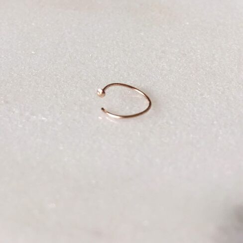 Delicate 24 g Silver Thin Nose Ring - 24 Gauge Hoop - 24g 7mm - 9mm Inner Diameter Slightly Adjustable in Saudi Arabia