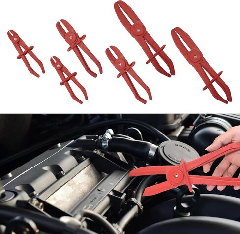 6 PCS Car Hose Sealing Pliers, Waterproof Portable Vehicle Coolant Hose Clamp, Non-slip Handle Design, Universal Automotive Cutout Plier Accessories for Most Cars (Red) in Saudi Arabia