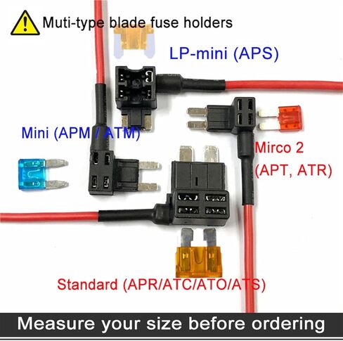 MuHize 4 Types 12V Add-a-Circuit Adapter and Fuse Kit - Fuse Tap Fuse Holder with MICRO2 Mini ATC ATS Low Profile Tap dapter for Cars Trucks Boats (12 Pack) in Saudi Arabia