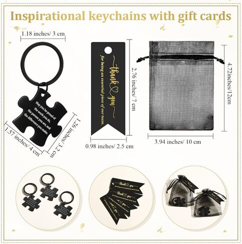 شكرًا لك Heychains Bulk Team Teampress Gifts with Thank Tag Organza Bag لموظف CNA in Kuwait