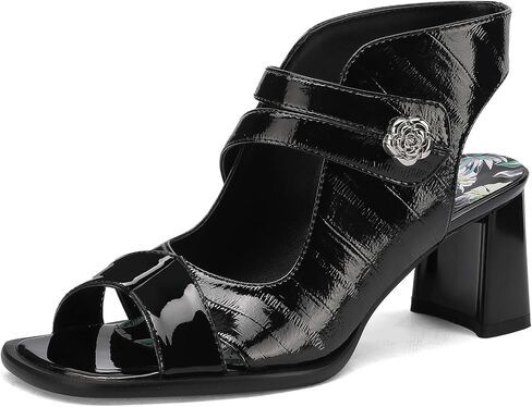 Chunky Gladiator Sandals for Women Summer Dressy High Heels Square Toe Block Sandalias Para Mujer Open Toe Faux Leather Strappy Outdoor Ladies Wedding 3 Inch Sandles in Saudi Arabia
