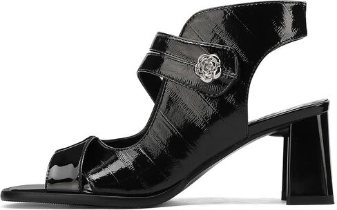 Chunky Gladiator Sandals for Women Summer Dressy High Heels Square Toe Block Sandalias Para Mujer Open Toe Faux Leather Strappy Outdoor Ladies Wedding 3 Inch Sandles in Saudi Arabia