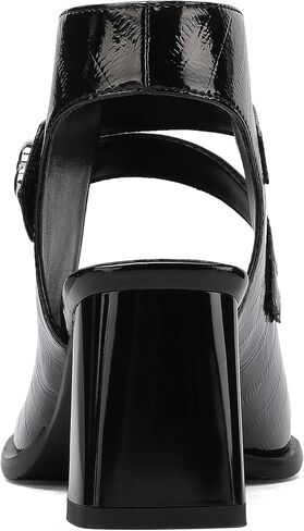 Chunky Gladiator Sandals for Women Summer Dressy High Heels Square Toe Block Sandalias Para Mujer Open Toe Faux Leather Strappy Outdoor Ladies Wedding 3 Inch Sandles in Saudi Arabia