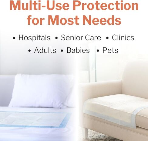McKesson Classic Underpads, Incontinence Bed Pads 23" x 36" [150 Count], Light Absorbency, Disposable Chux Pads for Adults, Elderly, and Baby, Pee Pads in Saudi Arabia