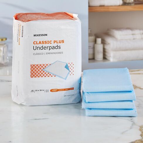 McKesson Classic Underpads, Incontinence Bed Pads 23" x 36" [150 Count], Light Absorbency, Disposable Chux Pads for Adults, Elderly, and Baby, Pee Pads in Saudi Arabia