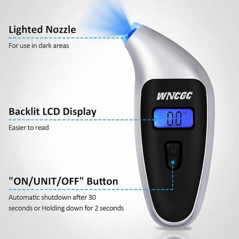 Digital Tire Pressure Gauge 0-150 PSI, 4 Settings Stocking Stuffers for Car Truck Motocycles Bicycle Backlit LCD (Grey) in Saudi Arabia