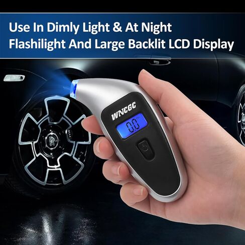 Digital Tire Pressure Gauge 0-150 PSI, 4 Settings Stocking Stuffers for Car Truck Motocycles Bicycle Backlit LCD (Grey) in Saudi Arabia