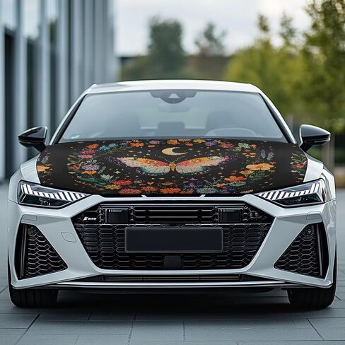Butterfly Print Car Hood Cover 59x39 inches Universal Stretchable Car Hood Covers Waterproof Auto Accessories Suitable Most Vehicle Sedans Trucks Pickup SUVs in Saudi Arabia