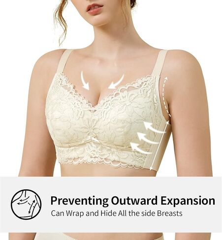 AILIVIN Luxury Embroidery Full Coverage Wireless Non Padded Women's Minimizer Bra 32-40(B-DD) in Saudi Arabia