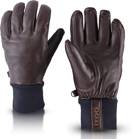 OOZi Leather Gloves for Men Women, Black, Waterproof Thermal Cold Weather Gloves for Driving Riding in Saudi Arabia