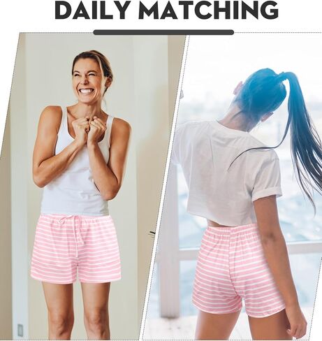 Chuarry 6 Pack Women Sleep Short Sleepwear Lounge Shorts Pajama Short Sleep Boxers Bottom with Pockets in Saudi Arabia