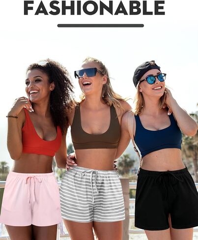 Chuarry 6 Pack Women Sleep Short Sleepwear Lounge Shorts Pajama Short Sleep Boxers Bottom with Pockets in Saudi Arabia