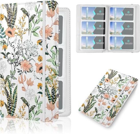 Floral Business Card Book Holder Organizer for Women, 240 Card Capacity, Stylish Name Card and Credit Card Holder for Professionals (Flower-Grass) in Saudi Arabia
