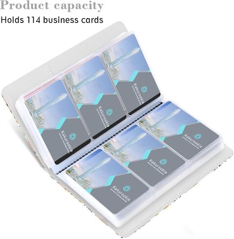 Floral Business Card Book Holder Organizer for Women, 240 Card Capacity, Stylish Name Card and Credit Card Holder for Professionals (Flower-Grass) in Saudi Arabia