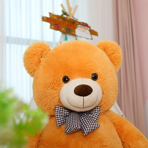 5ft Giant Teddy Bear Large Stuffed Bear for Kids, 59 inch Plush Bear Stuffed Animal Lifesize Bear for Baby Shower Decoration Christmas Valentine's Day for Girlfriend, Cream in Kuwait