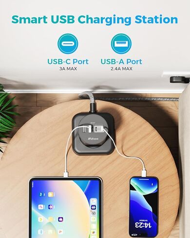 Power Strips with Surge Protection, Flat Plug Power Strip with 12 Outlets 4 USB Ports, Surge Protector Tower 1875W/15A 1080J, 6Ft Extension Cord with Multiple Outlets, Office Supplies, Dorm Essentials in Saudi Arabia