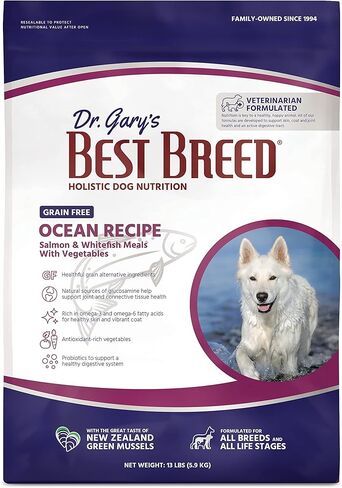 Best Breed Dr. Gary's Grain Free Ocean Recipe Slow-Cooked in USA, Natural Dry Dog Food for All Breeds and Sizes, 4lbs. in Saudi Arabia
