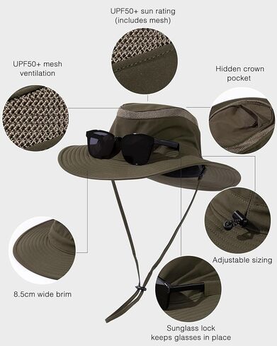TOP-EX Oversized XL XXL Waterproof UPF 50+ Wide Brim UV Protection Sun Hats for Men Big Head Safari Bucket in Saudi Arabia