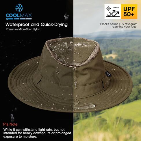 TOP-EX Oversized XL XXL Waterproof UPF 50+ Wide Brim UV Protection Sun Hats for Men Big Head Safari Bucket in Saudi Arabia