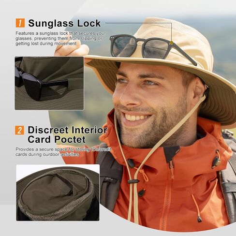 TOP-EX Oversized XL XXL Waterproof UPF 50+ Wide Brim UV Protection Sun Hats for Men Big Head Safari Bucket in Saudi Arabia