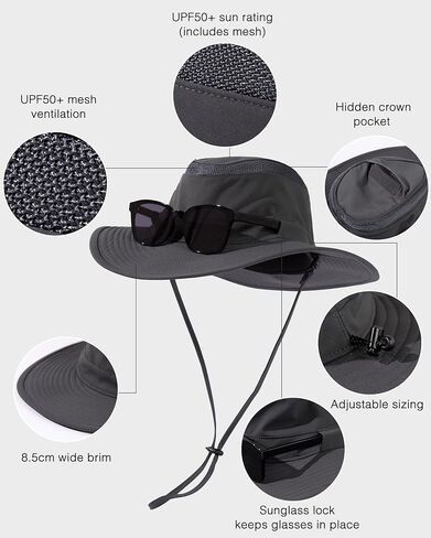 TOP-EX Oversized XL XXL Waterproof UPF 50+ Wide Brim UV Protection Sun Hats for Men Big Head Safari Bucket in Saudi Arabia