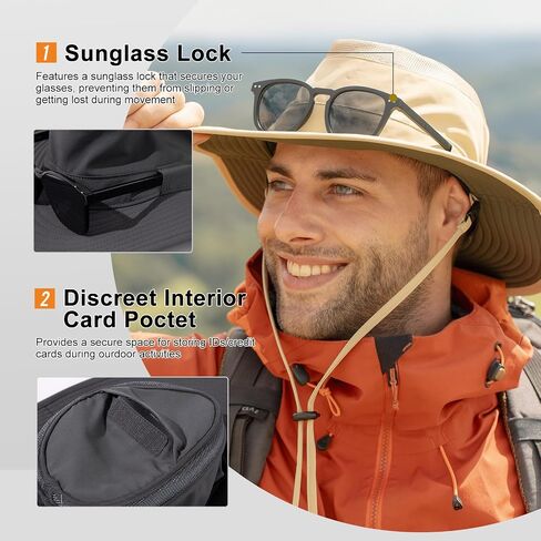 TOP-EX Oversized XL XXL Waterproof UPF 50+ Wide Brim UV Protection Sun Hats for Men Big Head Safari Bucket in Saudi Arabia