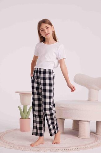 HiddenValor Big Girls Lightweight Woven Cotton Pajama Lounge Pants with Pockets in Kuwait