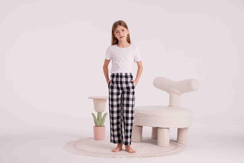 HiddenValor Big Girls Lightweight Woven Cotton Pajama Lounge Pants with Pockets in Kuwait