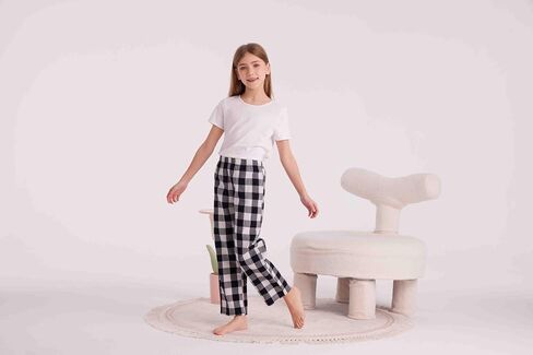 HiddenValor Big Girls Lightweight Woven Cotton Pajama Lounge Pants with Pockets in Kuwait