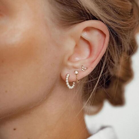 Gold Earrings for Women, 14K Gold Plated Cute Cross Butterfly Star Earring Stacks Dainty Huggie Earrings for Women Trendy Small Gold Hoop Earrings Non Tarnish Womens Jewelry in Kuwait