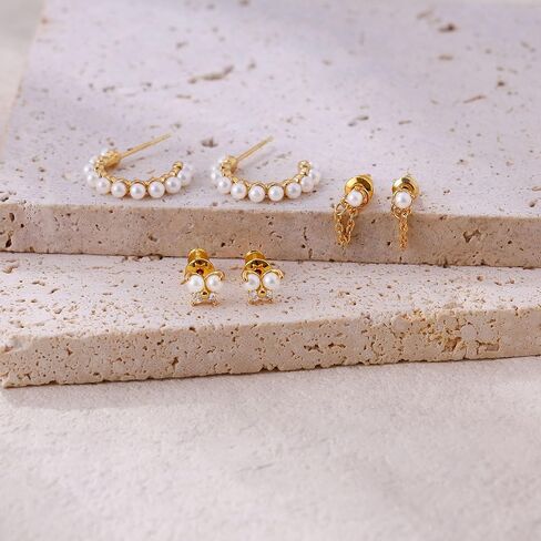 Gold Earrings for Women, 14K Gold Plated Cute Cross Butterfly Star Earring Stacks Dainty Huggie Earrings for Women Trendy Small Gold Hoop Earrings Non Tarnish Womens Jewelry in Kuwait