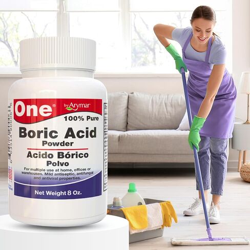 Boric Powder, Multipurpose Household Cleaner and Freshener, Pure Granular Formula, Versatile Use, Made in the USA, 4oz in Saudi Arabia