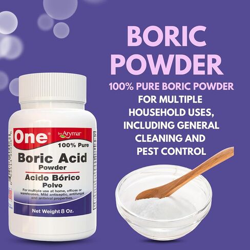 Boric Powder, Multipurpose Household Cleaner and Freshener, Pure Granular Formula, Versatile Use, Made in the USA, 4oz in Saudi Arabia