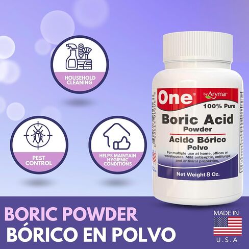 Boric Powder, Multipurpose Household Cleaner and Freshener, Pure Granular Formula, Versatile Use, Made in the USA, 4oz in Saudi Arabia