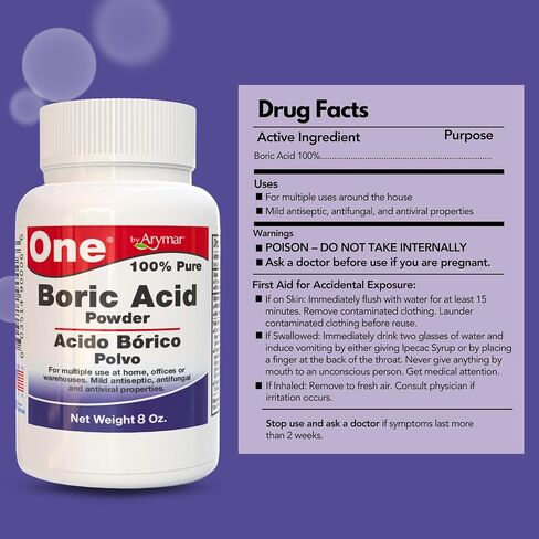 Boric Powder, Multipurpose Household Cleaner and Freshener, Pure Granular Formula, Versatile Use, Made in the USA, 4oz in Saudi Arabia
