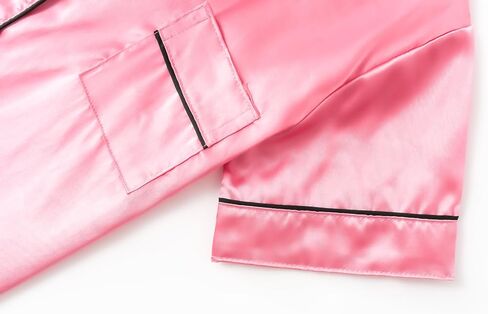 CYCHELRY Big Girls Satin Pajamas Summer Short Sleeve Button Down Silky Nighty PJS 2PCS Sleepwear Set Size 8-16 in Saudi Arabia
